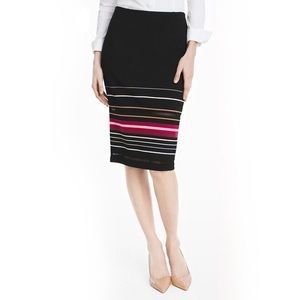 White House Black Market Petite Colorblock Striped Pencil Skirt